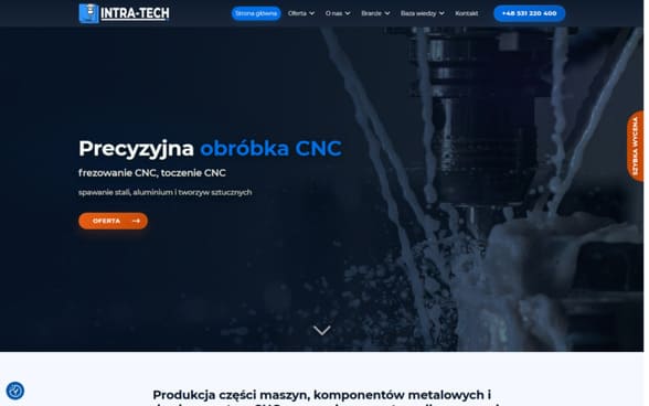 Realizacja strony intra-tech.pl - przez craftis.pl